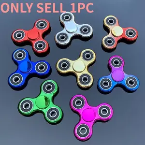 Stress Relief Toy Finger Gyroscope, Camouflage Electroplated Three-Finger Colorful Fidget Spinner, Rich Colors Relaxing Hand Toy
