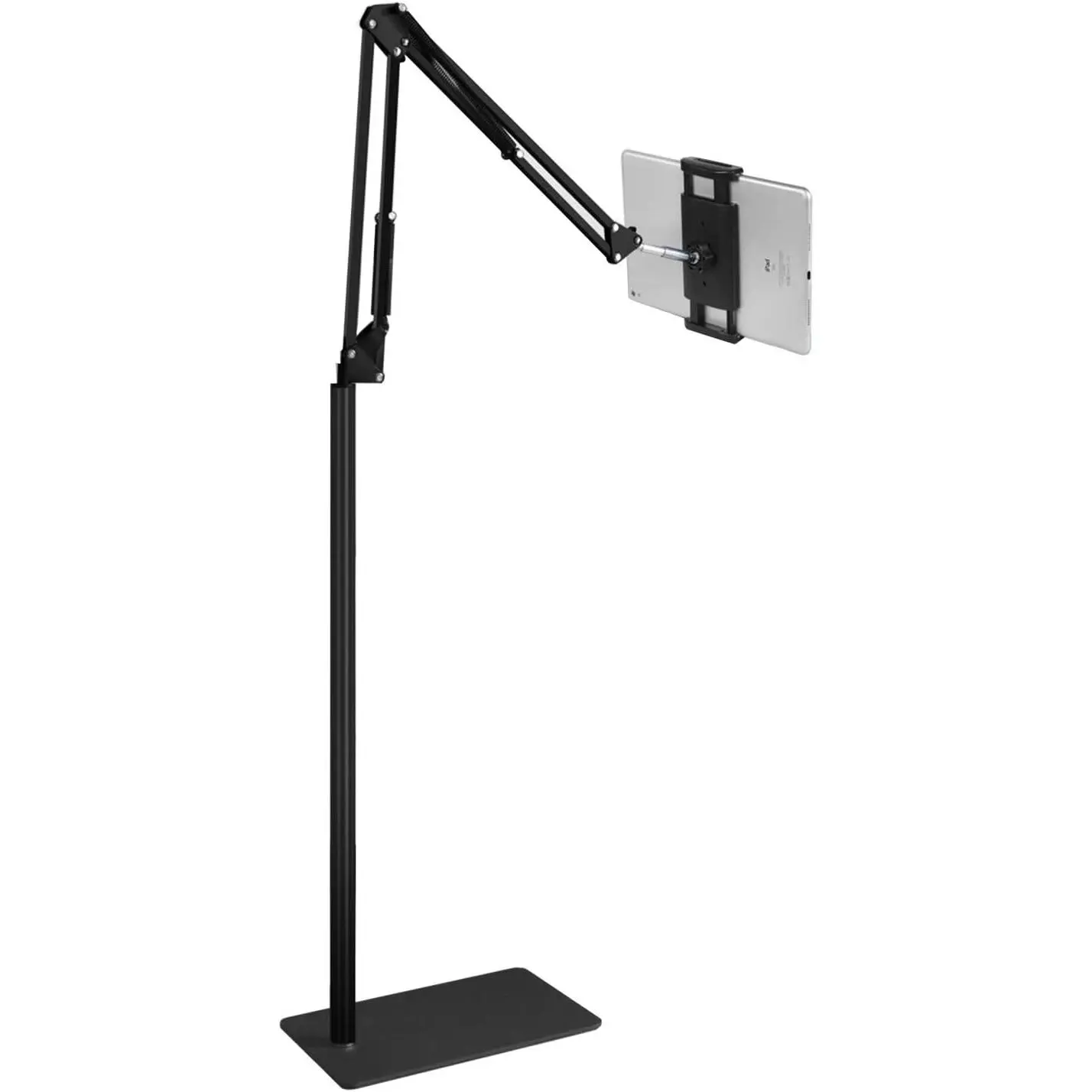 Tablet Floor Stand, Overhead Bed Phone Stand Angle Height Adjustable Holder, Universal Floor Stand Compatible with iPhone iPad Pro Air Mini, Samsung Tab, Kindle, E-Readers-