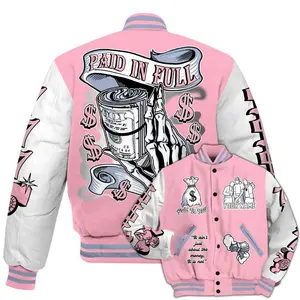 35th Anniversary 5s Varsity Jacket, Paid In Full Graphic Baseball Coat, Custom Name Streetwear Style, Trendy Unisex Outfit Gift