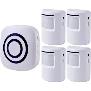 Motion Sensor Alarm -Wireless Driveway Alarm 100m Long Distance Signal Transmission, Home Security Alarm System Motion Sensor Doorbell with 38 Chime Tunes (1 reciver and 2 Sensor)