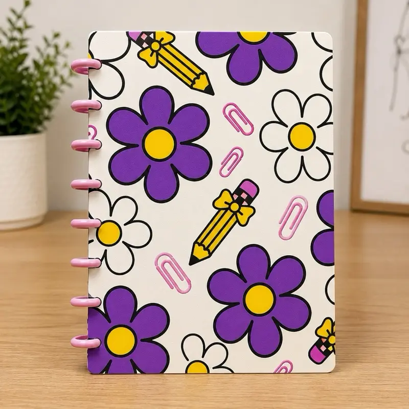 Cute Floral Discbound Notebook Cover | Refillable A5 Planner Cover | 3D Printed Notebook Cover | Personalized Gift | Pages Not Included