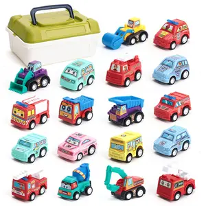 Random Color Mini Car Toy, Children Semi Truck, 6/18pcs Pull Back Car Toy with Storage Box, Model & Toy Vehicles for Boys & Girls, Birthday Gift