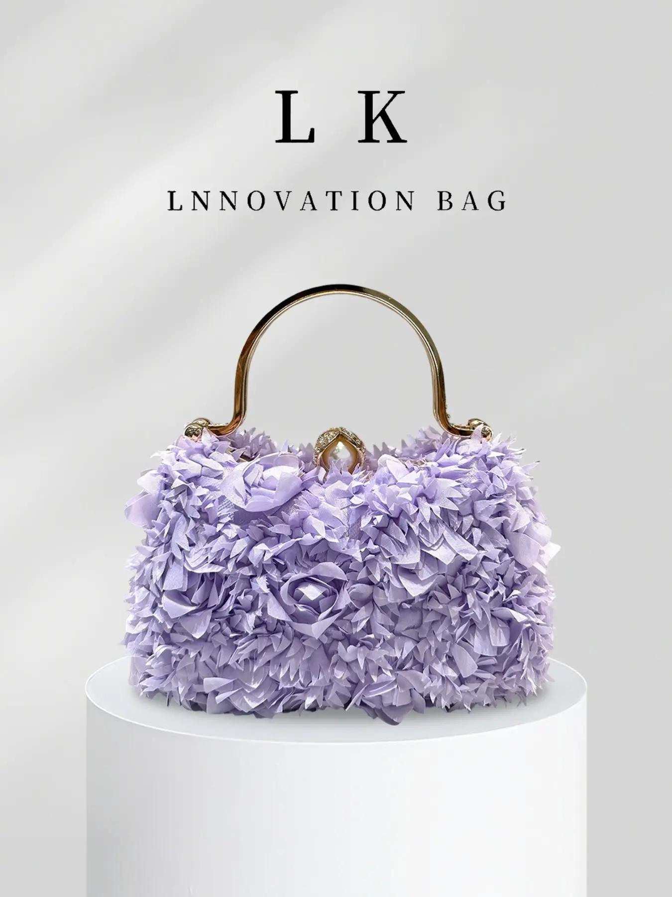 1 purple petal fashion handbag, Fashionable handbag, soft gauze versatile crossbody bag, party women's handbag, suitable for carrying mobile phones, lipstick, perfect for women's weddings, parties, formal occasions, women's gifts, Fashion bags