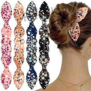 4Pcs Magic Hair Bun Maker for Women & Girls, French Twist Rabbit Ear Bun Twister, Deft Styling Tool, Easy Hair Styling Accessories