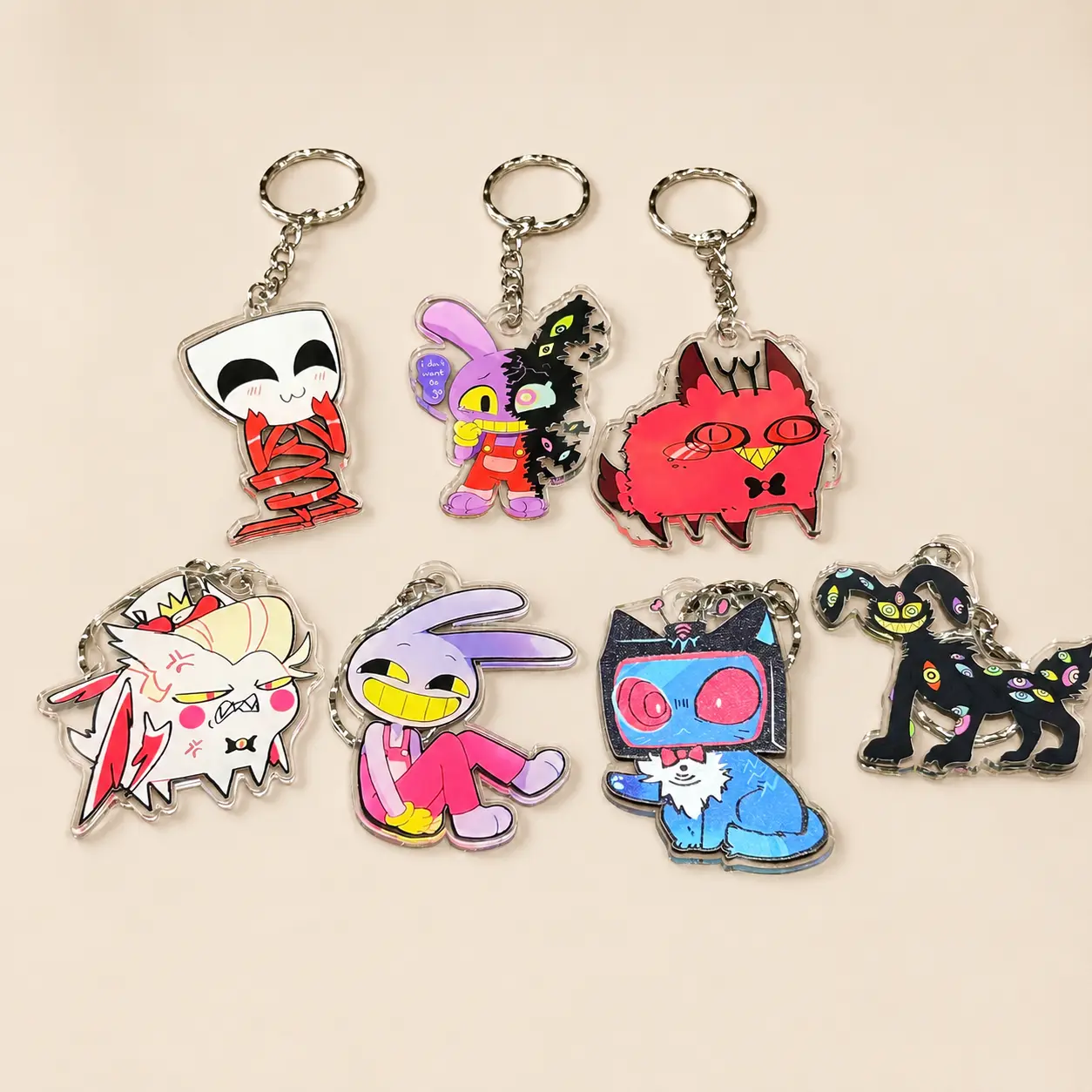 The Amazing Digital Circus Character Acrylic Keychain – Colorful Double-Sided Cartoon Bag Charm