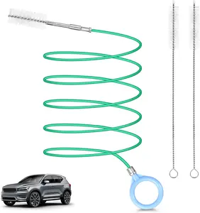 Auto Sunroof Drain Cleaning Tool,118Inch Long Pipe Cleaner for ,Flexible Tube Cleaning Brush with 2 count 7.9inch Cleaning Brush Skinny Pipe Drain Dredge Cleaning Tool for  Sunroof Wiper Drain Hole