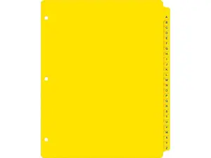 Avery Heavy-Duty Plastic Industrial Dividers, 26 A-Z Tabs, Yellow (23081)