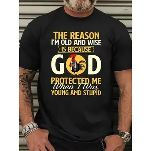 Men's casual retro 100 Cotton breathable T-shirt 180g pure cotton large-sized streetwear pattern printed short sleeved top men's T-shirt short sleeved fitness running and daily wear