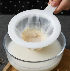 Kitchen Ultra-Fine Nylon Mesh Strainer 5.51 Inch, Plastic Sieve Fine Mesh with Handle Kitchen Tool For Soy Milk, Coffee, Milk, Yogurt, Juice, Leaf Filter, Honey,  (400 mesh)