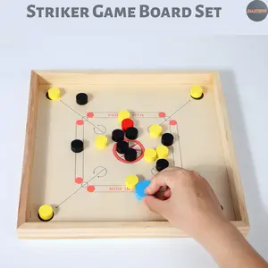 JIAJCHUF Universal 30x30 Carrom Pool Board Game for Kids & Adults, Fun Wooden Strategy Board Games, Classic Indoor Entertainment, Family Board Game