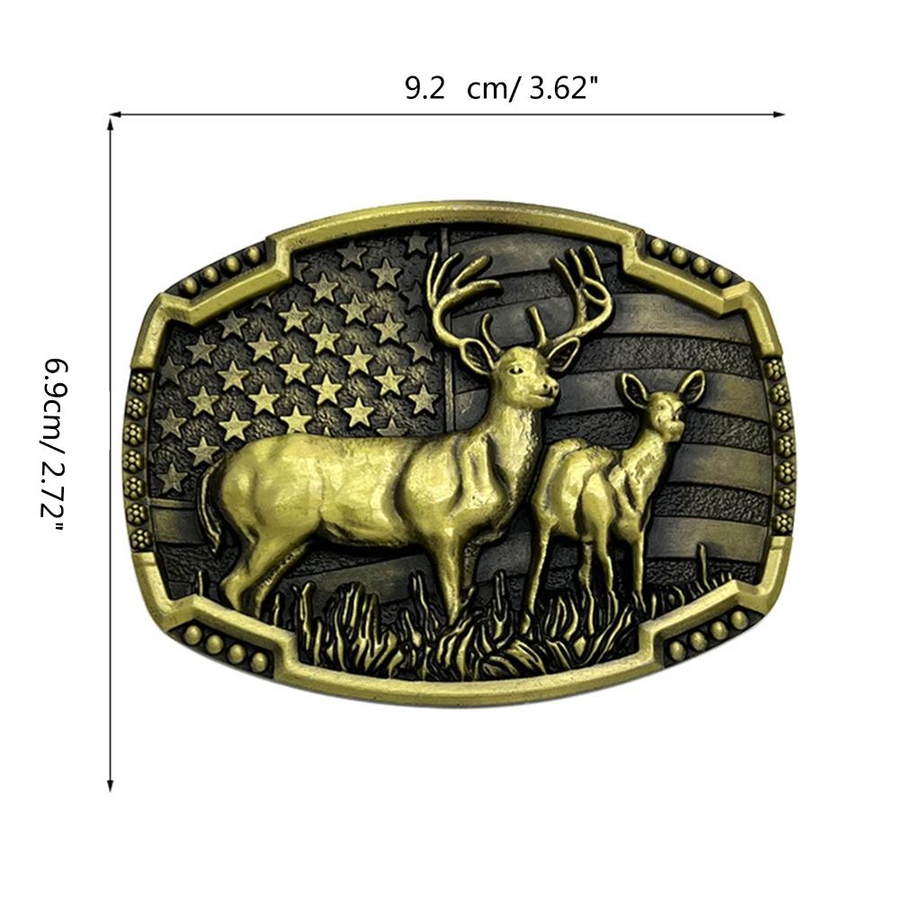 Vintage Style Relief Elk Shape Belt Buckle for Waist DIY Unisex