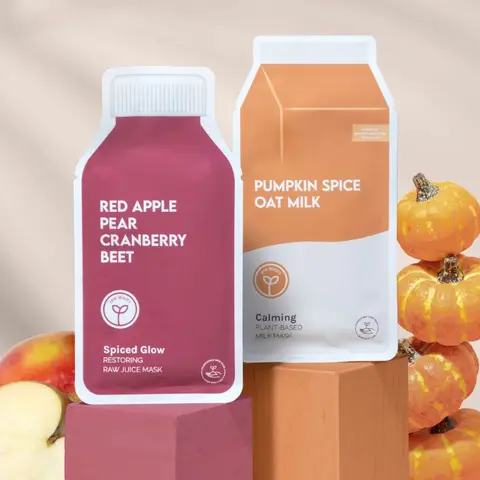[ESW Beauty] | Fall Face Mask Duo | Pumpkin Spice Oat Milk + Spiced Glow Sheet Masks | Centella, Hyaluronic Acid, Allantoin & Arginine | Hydrating & Calming Korean K-Beauty Skincare