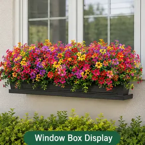Artificial Daisy Flowers, UV Resistant Faux Plants for Indoor & Outdoor Decor, Vibrant Fade-Resistant Plastic Greenery for Home, Porch & Window Box,flower filler