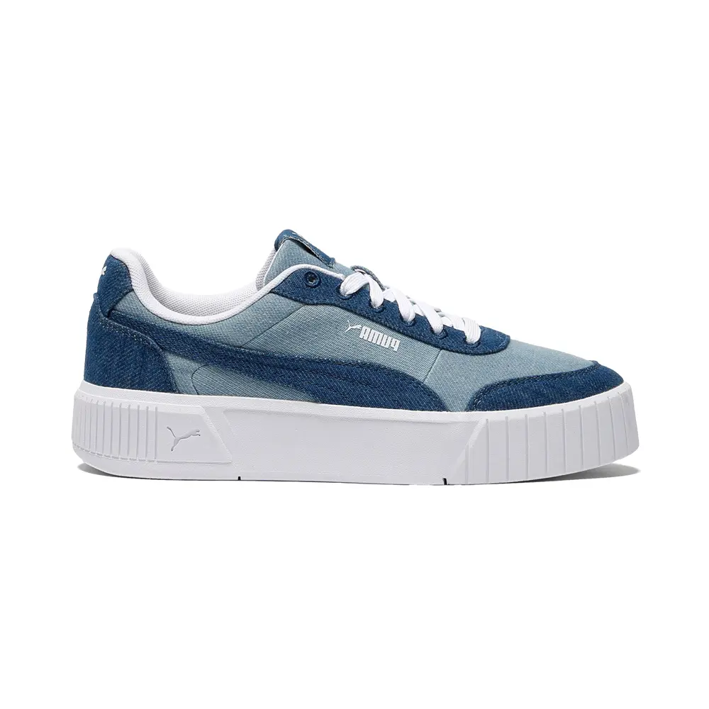 PUMA Womens Carina Mia Denim Sneakers Shoes Casual - Blue PUMA Womens Carina Mia Denim Sneakers Shoes Casual - Blue