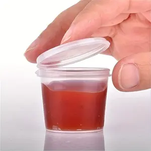 Disposable Sauce Cup, 50pcs Clear Sauce Container with Lid, Food Storage Container for Home Kitchen Picnic Party