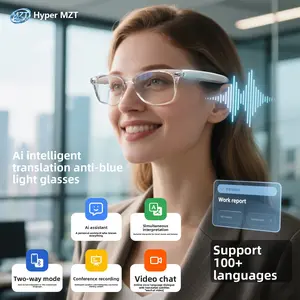 New AI Translation Bluetooth Glasses: Real-time Translation in over 100 Languages, Smart Glasses for Listening to Music and Making Calls