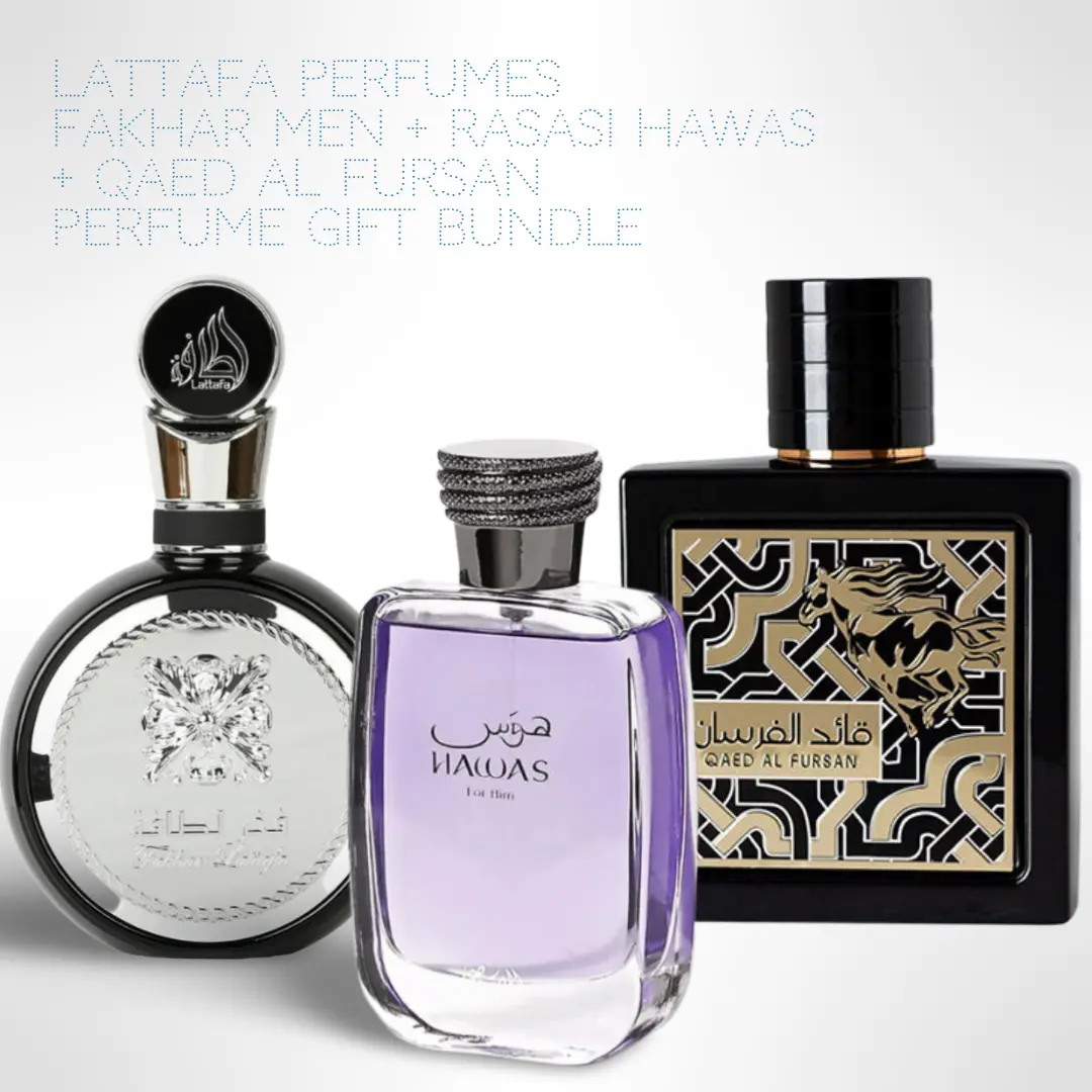 Lattafa Perfumes Fakhar men + Rasasi Hawas + Qaed Al Fursan 100ml (3.4 Fl oz) Long Lasting Perfume - Value Bundle - Fragrance Gift Bundle niche  fragrances lattafa  fakhar, Arabic Perfumes Mix, Sweet Musky Arabian