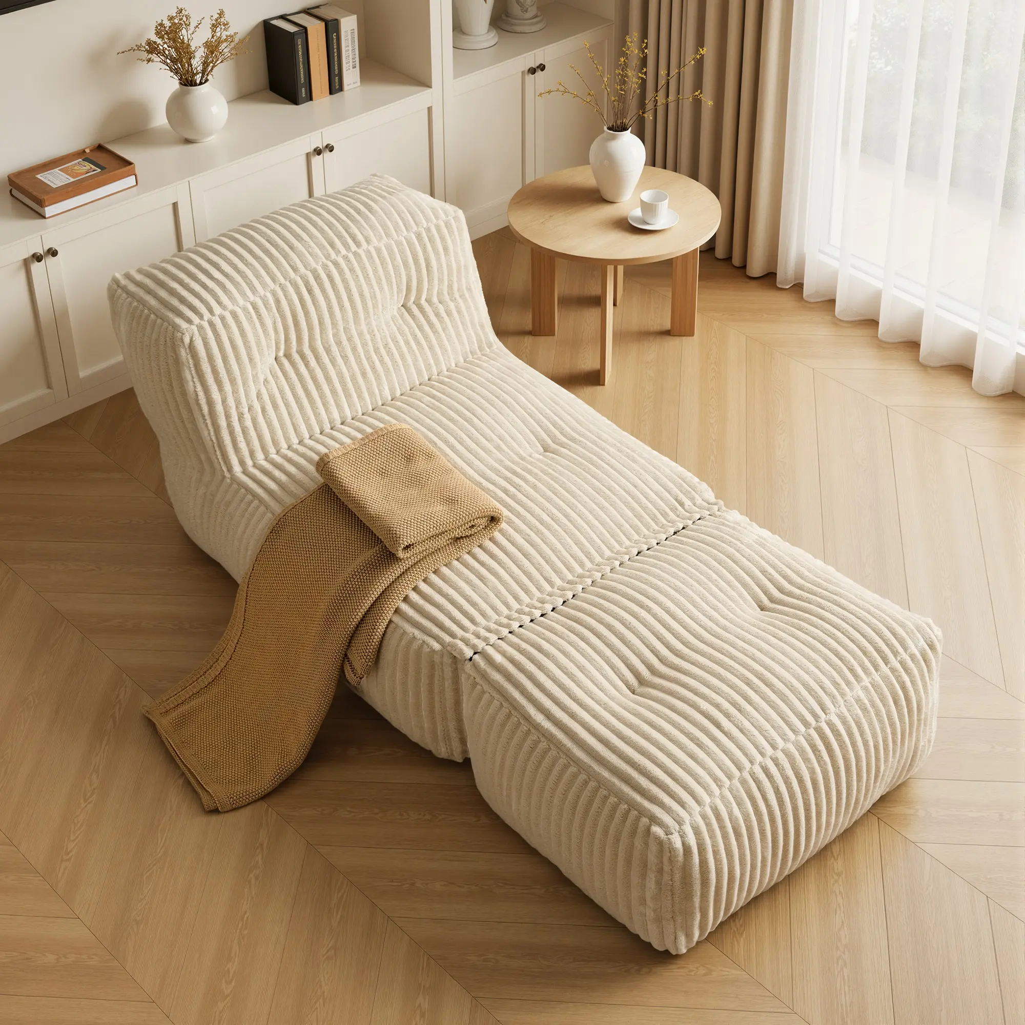 CAODOC Big Bean Bag Lounger Chairs, Large Bean Bag Couch with Memory Foam Filled for Adults, Bean Bag Sofa for Living Room or Bedroom