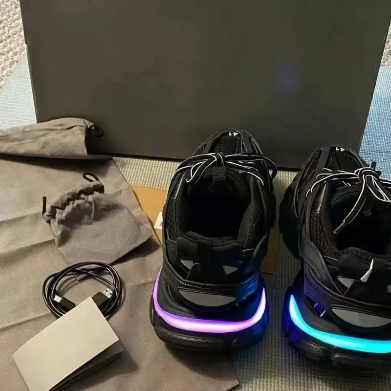 LED Shining Couples Footwear, Men's & Women's Casual Breathable Chunky Track Trainers