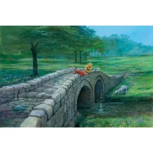 Winnie the Pooh Walt Disney Fine Art Peter Ellenshaw Limited Edition of 395 Print on Canvas "Fishing With Friends"