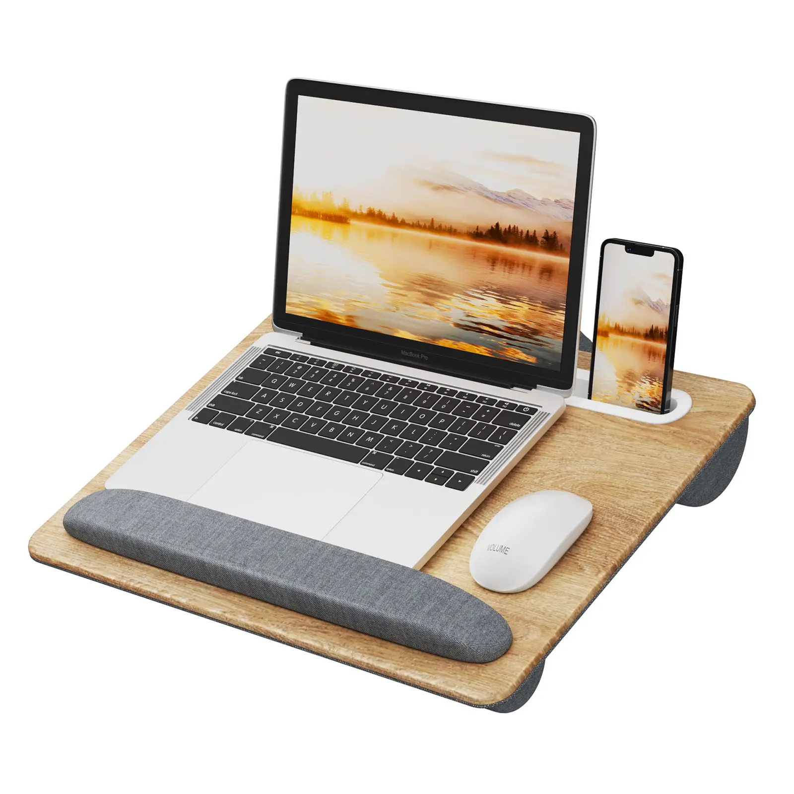 Flycity Portable Lap Desk with Pillow Cushion – Fits Up to 17" Laptops,Lightweight Laptop Tray for Home,Office,Travel