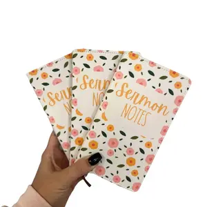 Orange Floral Sermon Notes Journal - Christian Gifts