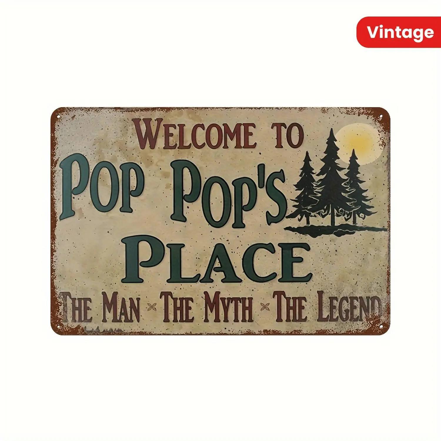 Decorative Signs & Plaques: Welcome to Pop'S Paradise - Men, Myths, Legends - Wall Decor, 8 X 12 Inches/ 20 X 30 Cm Room Decor