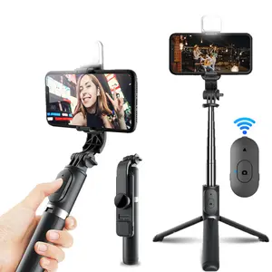 Selfie Stick Tripod with Light, 41'' Selfie Stick with Wireless Remote, Portable Phone Tripod Compatible with iPhone 16/15 Pro Max/15/14 Pro/14/13,Ffor Samsung S22/ S23 Ultra/Android Smartphone