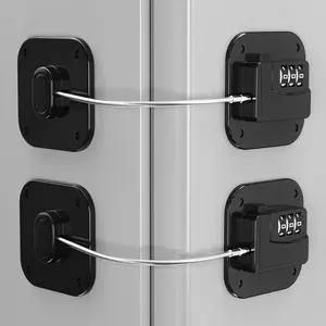 LMMAKE 2-Pack Password Refrigerator Lock - No-Drill Safety Latch for Fridge, Closet, Anti-Pinch Hardware Padlock