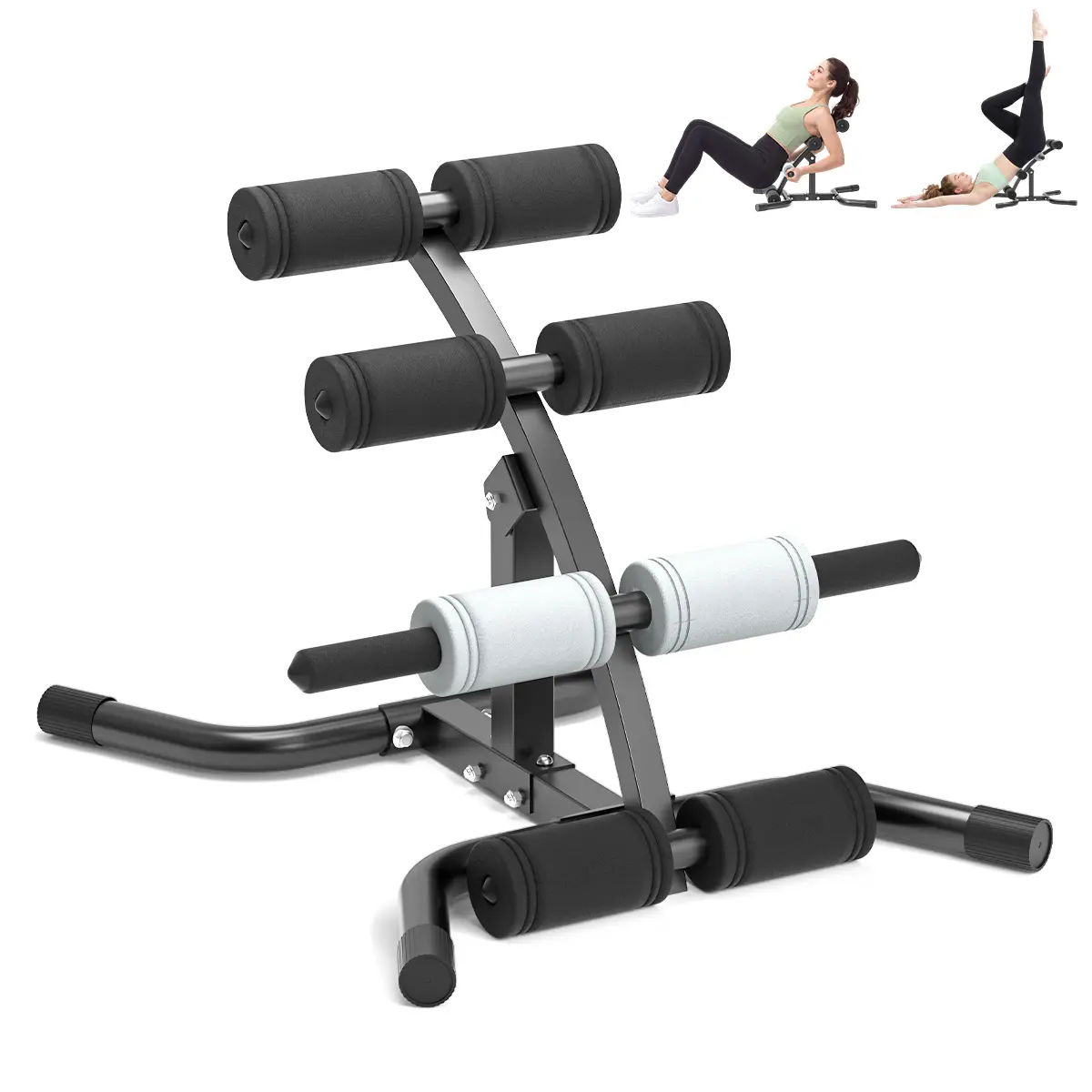 RELIFE REBUILD YOUR LIFE Mini Inversion Table with 8 Massage Rollers, Home Gym Back & Waist Stretching Trainer, Compact Full Body Workout Machine with Foam Rollers, Portable Fitness Equipment for Adults, 300 LBS Capacity