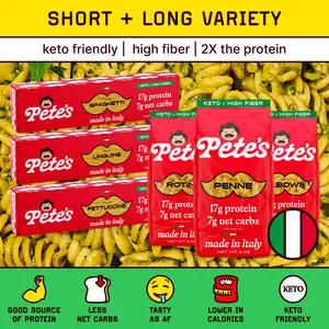Pete’s Protein Pasta Variety – Spaghetti, Penne, Rotini & More – Protein-Packed, Less Carbs