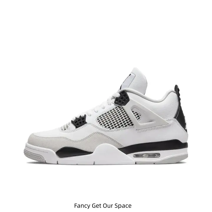 White‑Black Mid Top Basketball Sneakers Breathable Mesh Panels Grey Overlays Unisex Street Shoes