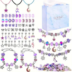 DIY Jewelry Making Kit, 129pcs/set Colorful Beads & DIY Mix Beads & Bead Assortment & Charms & Beading & Jewelry Making Accessories, Jewelry Making Supplies for Bracelet Necklace Earrings
