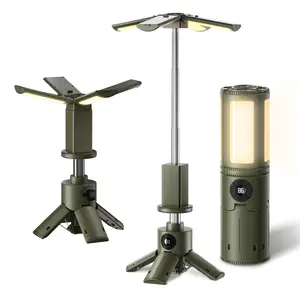 UBeesize Telescopic Camping Lights with Stand, 14000mAh Rechargeable Camping Lantern with Display, Hook and IPX5 Waterproof, Outdoor Camping Lights for Travel, Fishing, Emergency Use