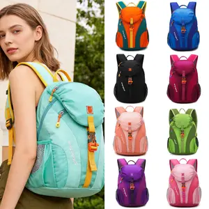 15L Colorblock Hiking Backpack with Emergency Whistle, Lightweight Water Resistant Sports Daypack, Durable Casual Travel Bag for Outdoor Adventures