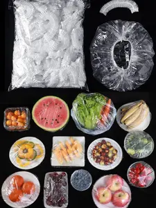 300pcs Reusable Elastic Food Covers - Universal Stretchable Clear Adjustable Plastic Plate & Bowl Covers, Outdoor Fresh Keeping Bags, Kitchen Baking Picnic and Food Storage Bread Proofing Cover