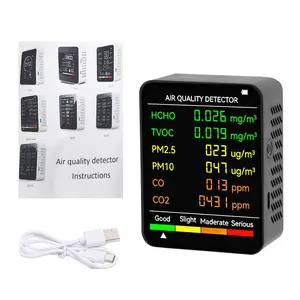Air Quality Monitor: 6-in-1 Multifunctional Air Quality Detector — Home Air Quality Tester with LCD Display