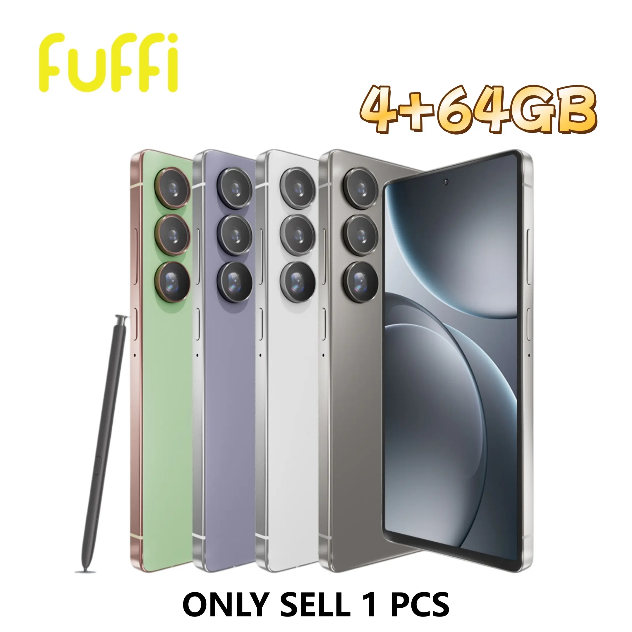 Fuffi Smart Phone, Dual Sim Smartphone, Android Cell Phones, 6.8-Inch HD Screen, 4GB RAM+64GB ROM, 8+16mp Camera, Dual Sim 4g Network, Octa-Core Processor, Android 12, Stylus Included, Cellphone