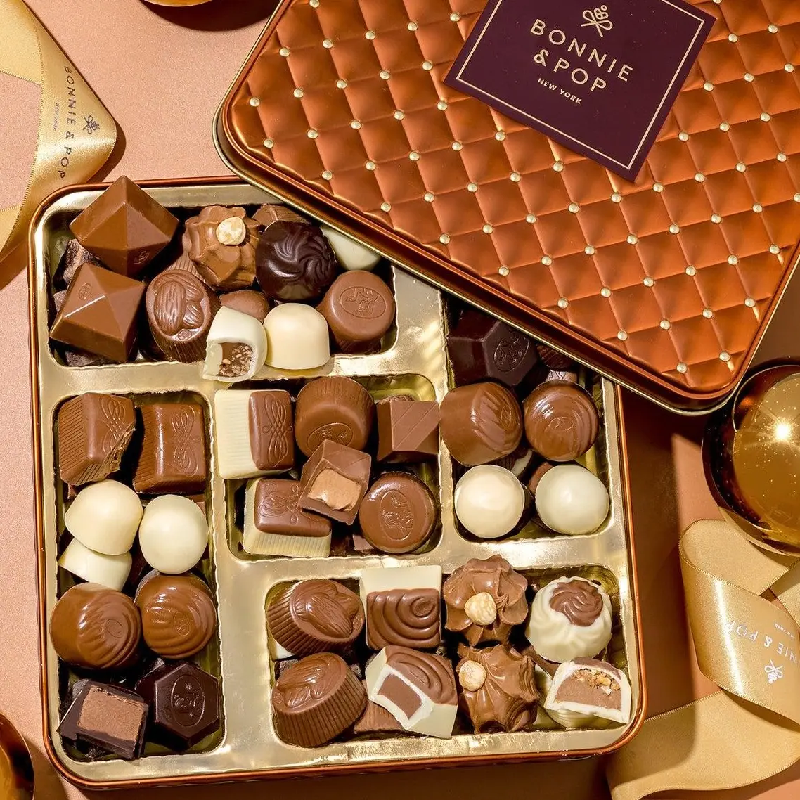 Belgian Truffles Chocolate Gift Basket - 28 Pieces with Almond, Packaged in a Keepsake Box