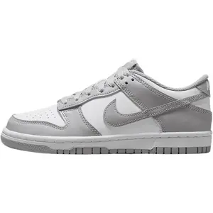 Youth Nike Dunk Low White/Lt Smoke Grey-White (FB9109 123) (GS)