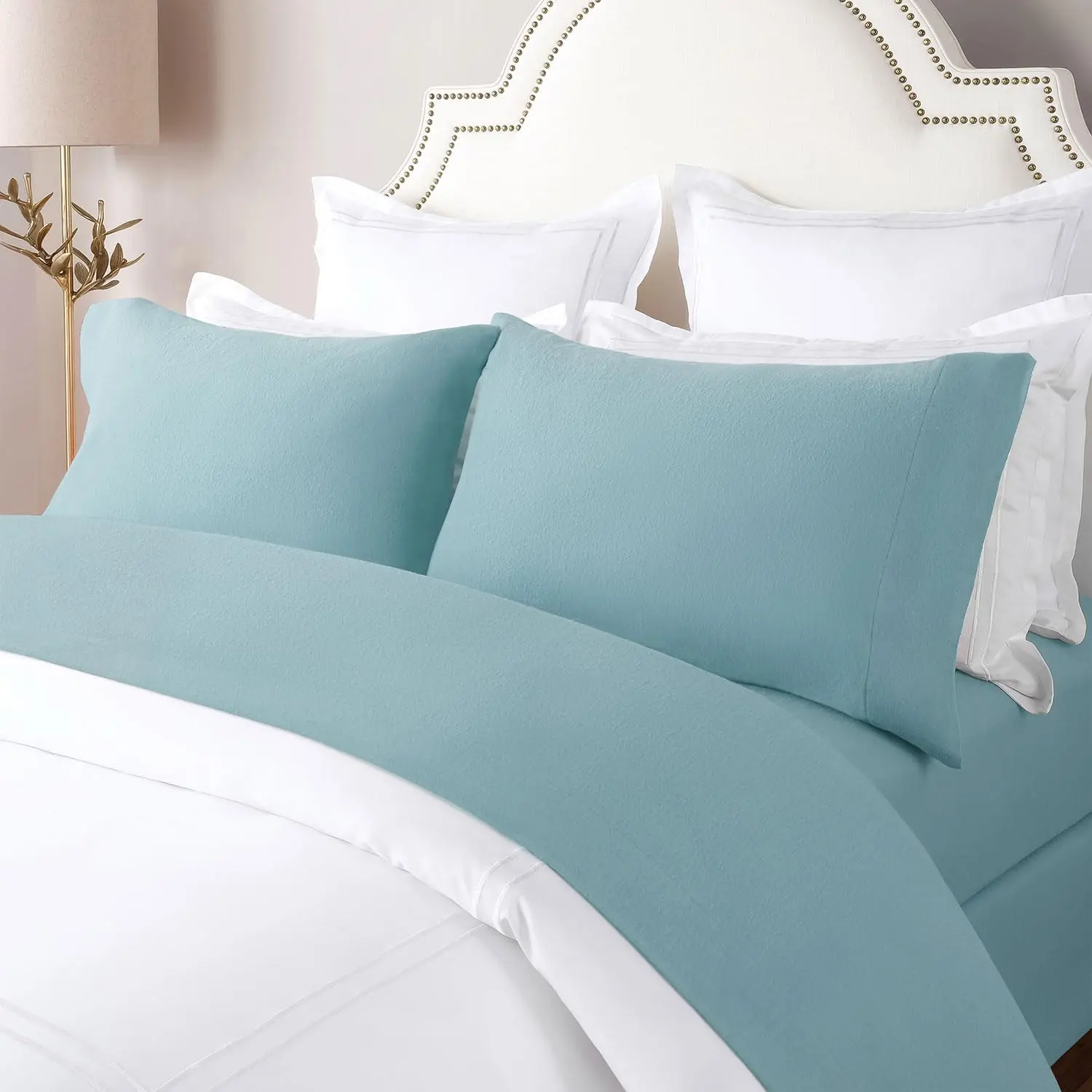 Briarwood Home 100% Cotton Flannel Sheet Set - 3 Piece Heavyweight Brushed Turkish Bedding - Super Soft, Warm, Cozy, Deep Pocket & Breathable All Season Sheets & Pillow Set (Twin, Stone Blue)