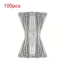 Metal Zip Tie Straps 11.8 Inch (30 Cm), 100 Pack Stainless Steel Cable Ties for Mechanics Vehicles Farms Outdoor Use