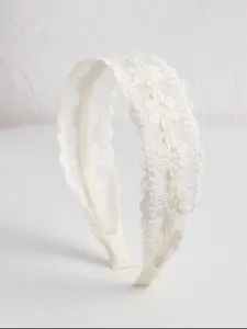 Women's Elegant Floral Embroidery Lace Headband, Vintage Wide Hairband, Fashionable Hair Accessories for Women & Girls