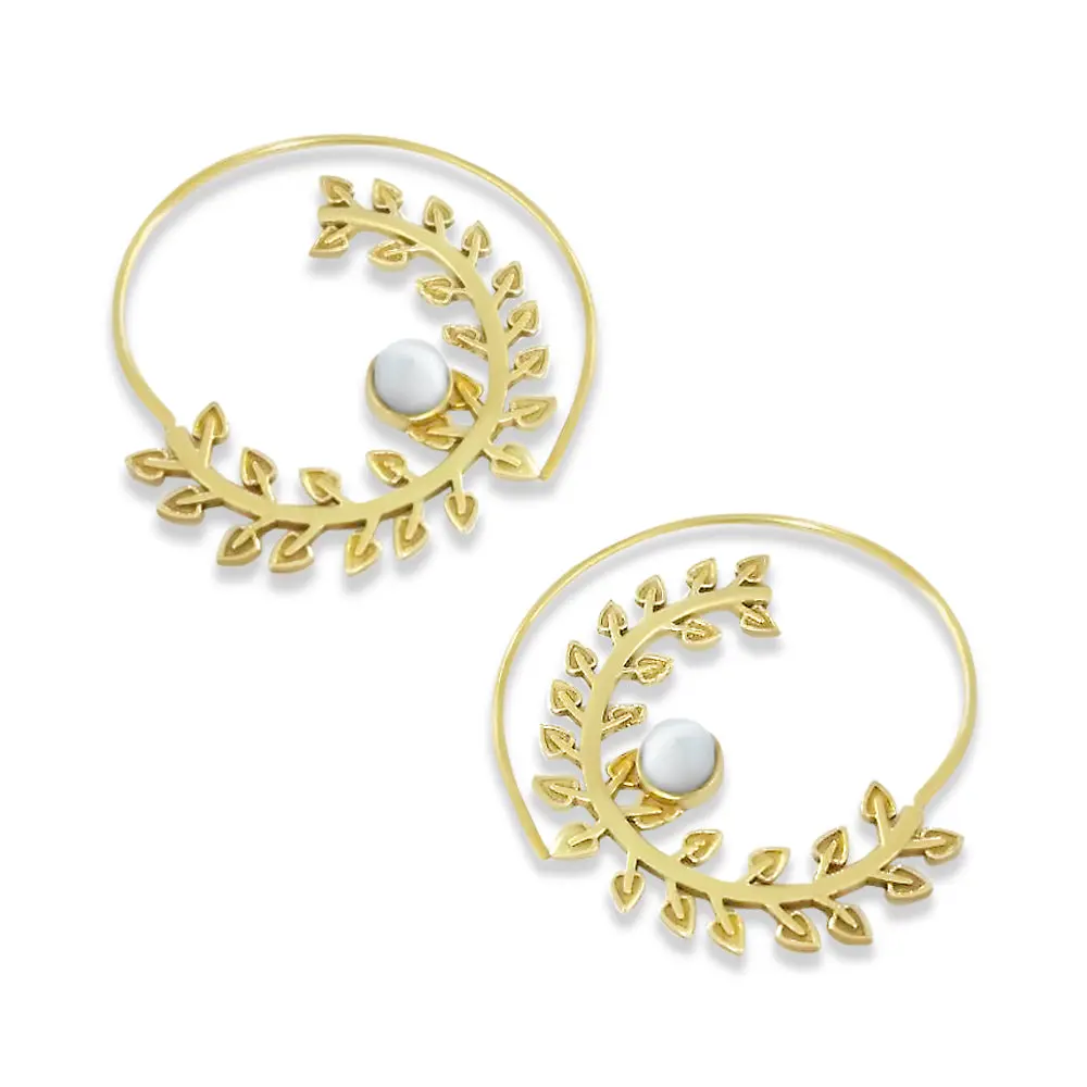Viral Gold Hoop Earrings - Trending Moonstone Pearl Statement Earrings for Women