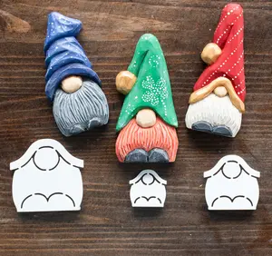 Gnomes Wood Carving Stencil SET 3D Printed Template for Caricature & Wood Spirit Designs Multiple Sizes DIY Wood Carving Kit with Tutorial Video Included