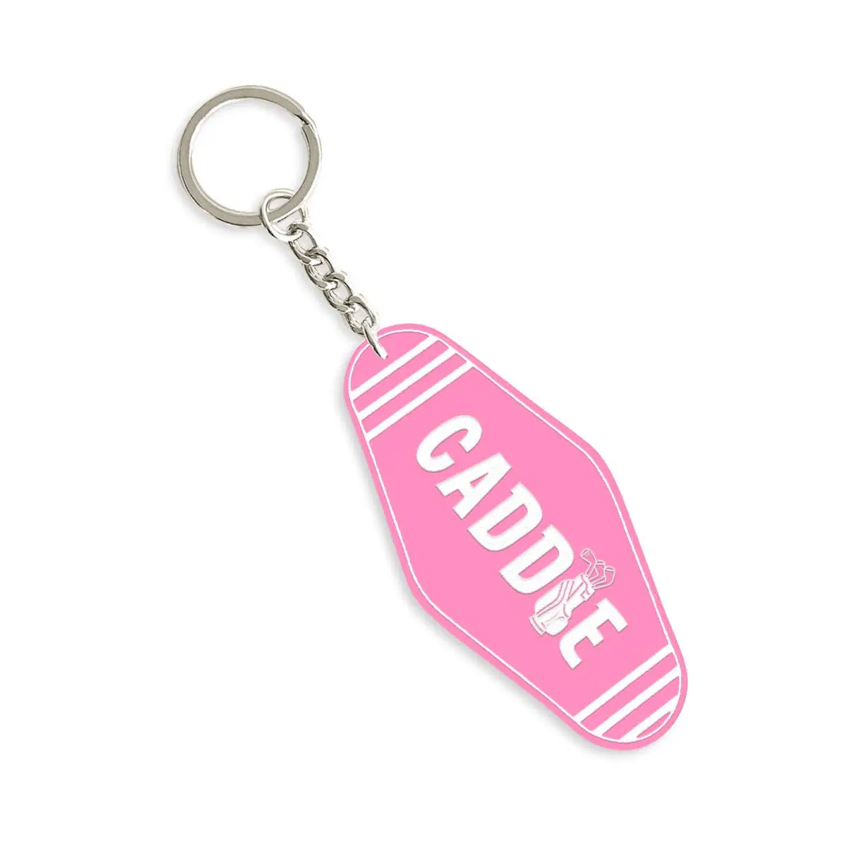 Viv&Lou® Pink Golf Cart Keychain Golf Lover Gift Cute Caddie Key Ring #ACK-HOTEL-CADDIE-LTPKWHT