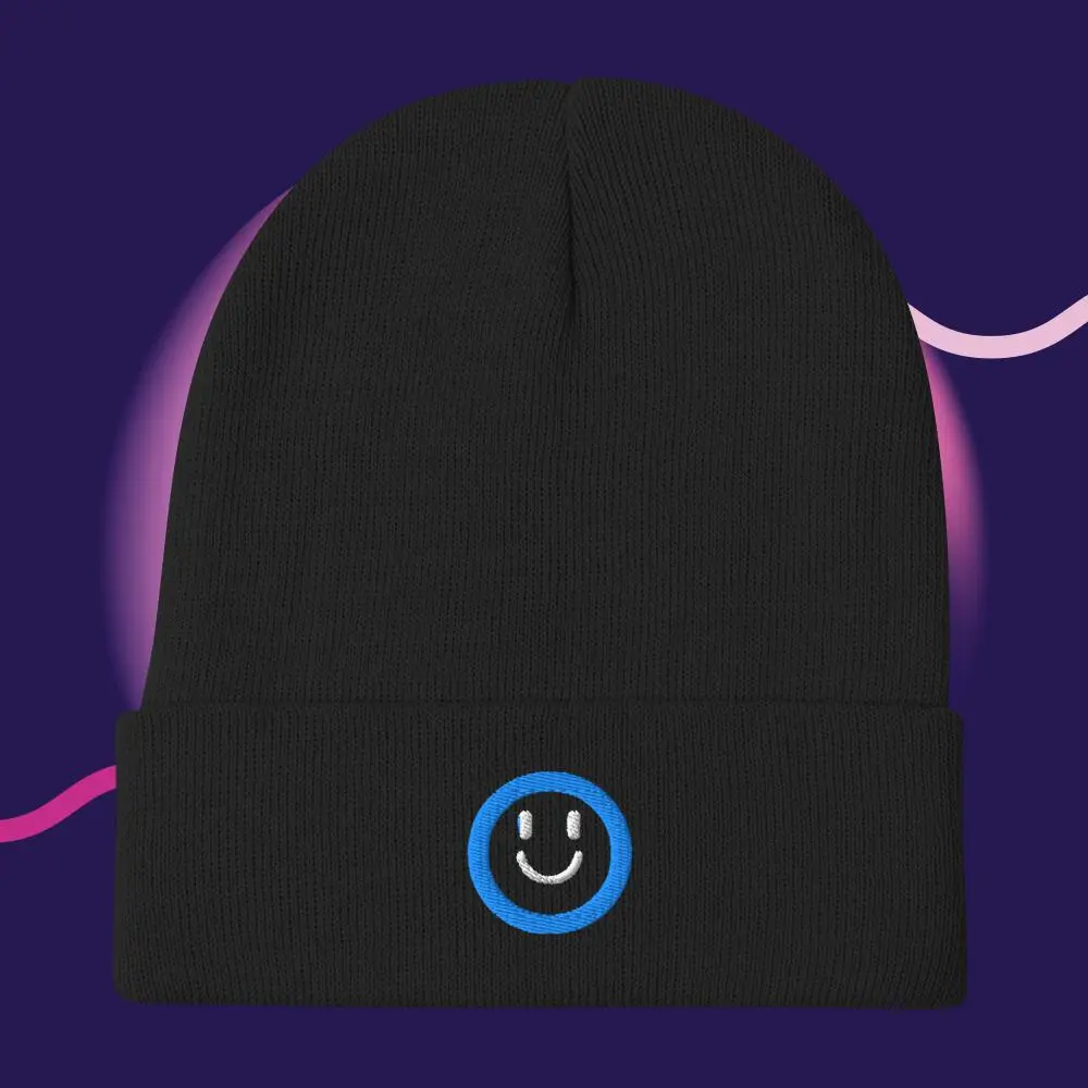 Just Smile Embroidered Beanie