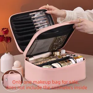 Double Layer Makeup Bag, Large Capacity Cosmetic Storage Bag with Handle, Cosmetics Organizer, Travel Beauty Bag, Versatile Storage Bag for Travel & Office, Travel Essentials Bag, Multifunctional Toiletry Bag, Travel Cosmetic Bags