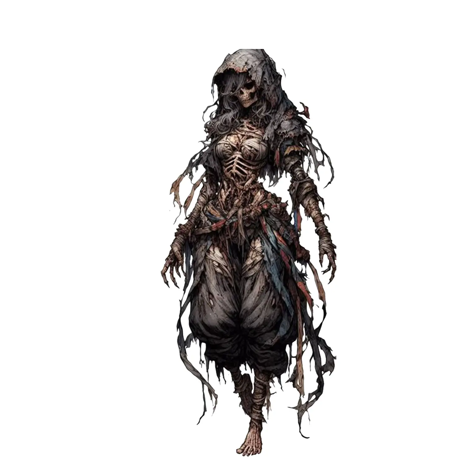 Undead Fantasy Warrior Sticker, Perfect for Laptops, Water Bottles, Journals, Helmets & Gifts for Dark Fantasy, RPG, and Anime Lovers