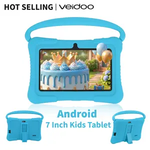 Veidoo Kids Tablet 7 Inch 32GB Android Tablet PC Parental Control Pre-Installed Educational Apps with Shockproof Silicone Case for Toddlers Best Gift